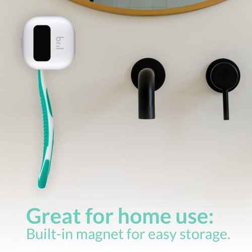 Bril UV-C Toothbrush Sanitizer, Portable Cleaner, Travel Cover, Rechargeable Holder, and Case for Any Size Toothbrush, Navy and White (3 Pack)