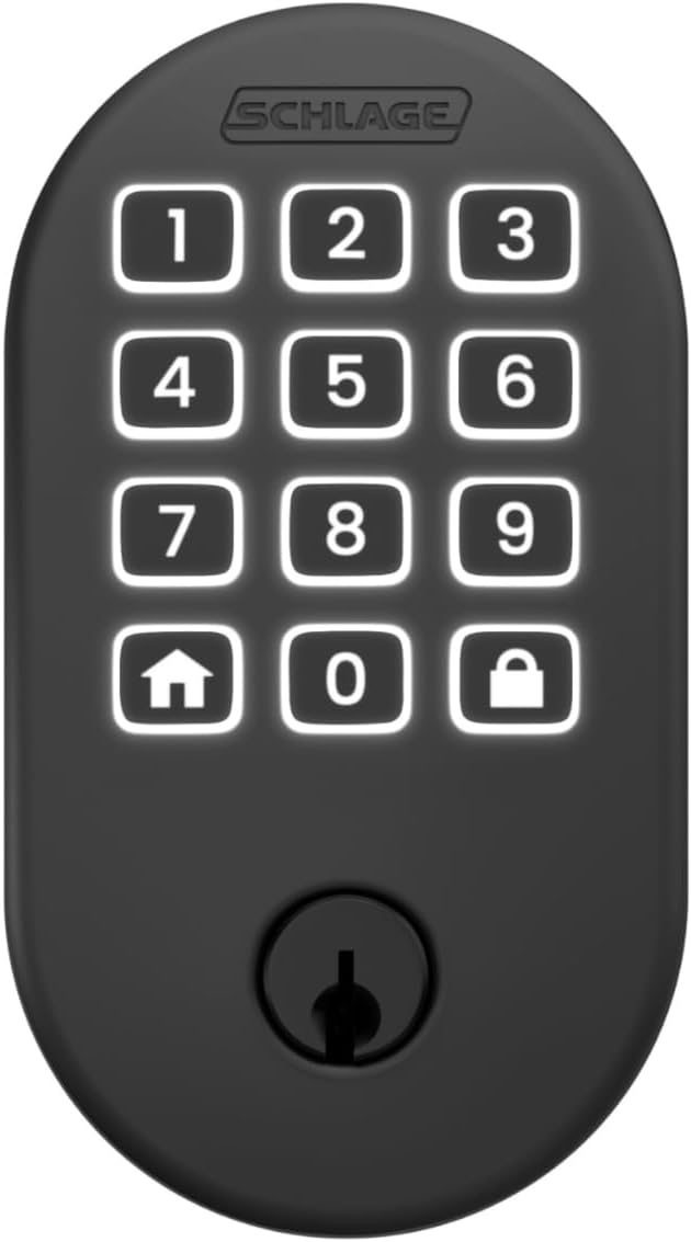Schlage Arrive WiFi Deadbolt Smart Lock, Keyless Entry Door Lock with Remsen Trim, Matte Black, Compatible with Alexa and Google, BE459WB RMN 622