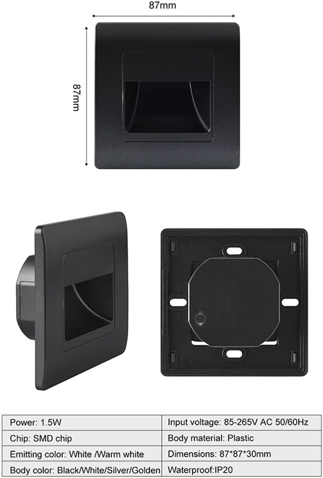 Recessed LED Stair Light Wall Lamp Motion Sensor Wall Lamp AC85-265V Step Lamp Corridor Lighting Indoor Wall Lighting 4PcsColdWhite Gold