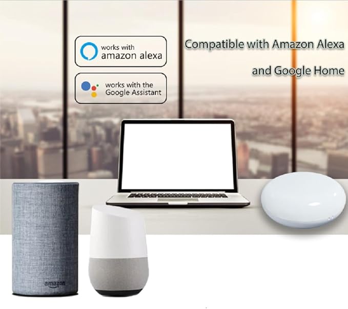 Tuya app WiFi Temperature Sensor Controller,Phone Monitor and Control Temperature Anywhere,4 Channel 110v 10A Dry Contact Relay Switch,Compatible with Alexa Google Home