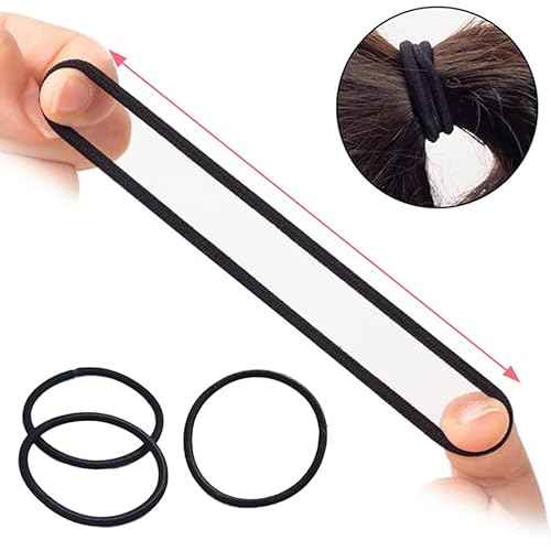 120 Pieces Black Hair Ties for Thick and Curly Hair Ponytail Holders Hair Elastic Band for Women or Men(4mm)