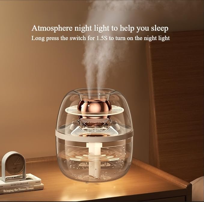 105 oz (3000ml) Essential Oil Aromatherapy Diffuser, Transparent Dual Spray Large Capacity Humidifier with Night Light for Large Rooms, Office, Home, Spa, Yoga, Bedroom, Gym (Pink)