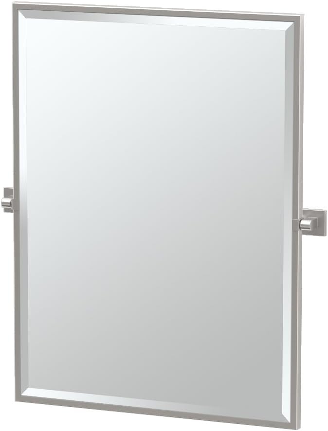 Gatco 4079FS Elevate Framed Rectangle Mirror, Satin Nickel, 32.5"H