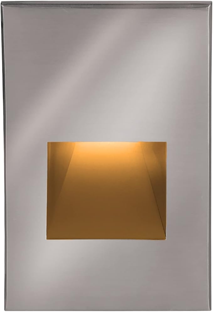 WAC Landscape Lighting, LEDme 120V LED Vertical Indoor and Outdoor Step and Wall Light Amber 1800K LED in Stainless Steel