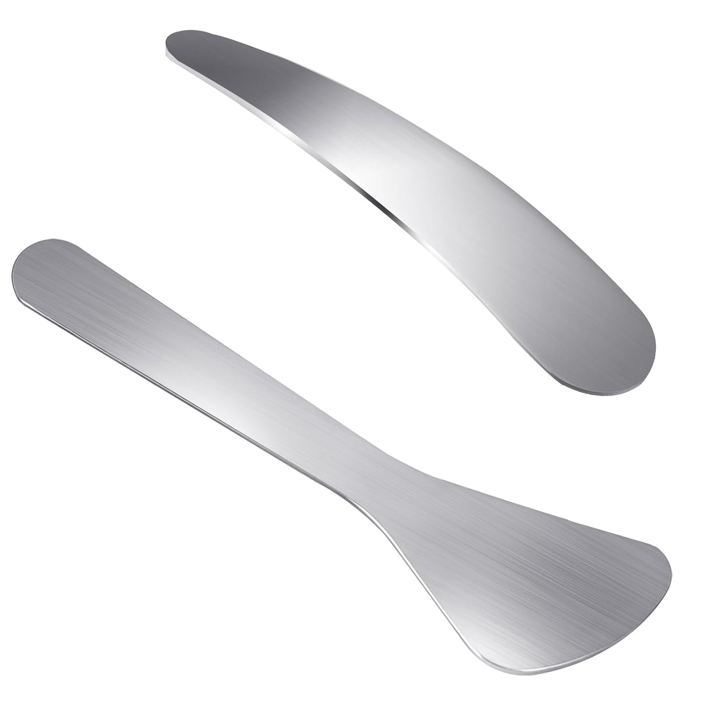 2Pcs Mini Metal Cosmetic Spatulas, Makeup Spatulas, Skincare Spatula, Cream Spatula, Beauty Accessories for Mixing and Sampling Plant Masks, Skin Care Creams, Eye Cream, Essences(Style 2)