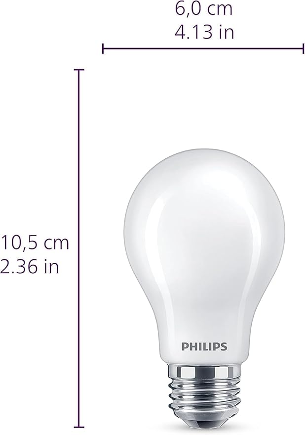 PHILIPS LED 40W A19 8-Pack Ultra Definition Daylight (5000K) 450 Lumen (5W = 40W) Dimmable Frosted Flicker-Free Light Bulbs