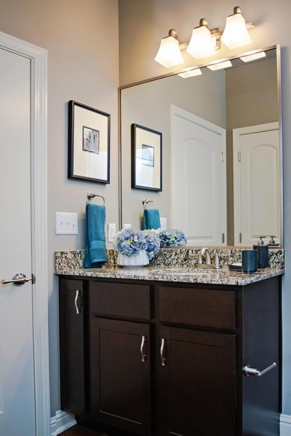 Design House 514760 Torino Traditional 3-Light Indoor Bathroom Vanity Light Dimmable Snow Glass for Over the Mirror, Satin Nickel
