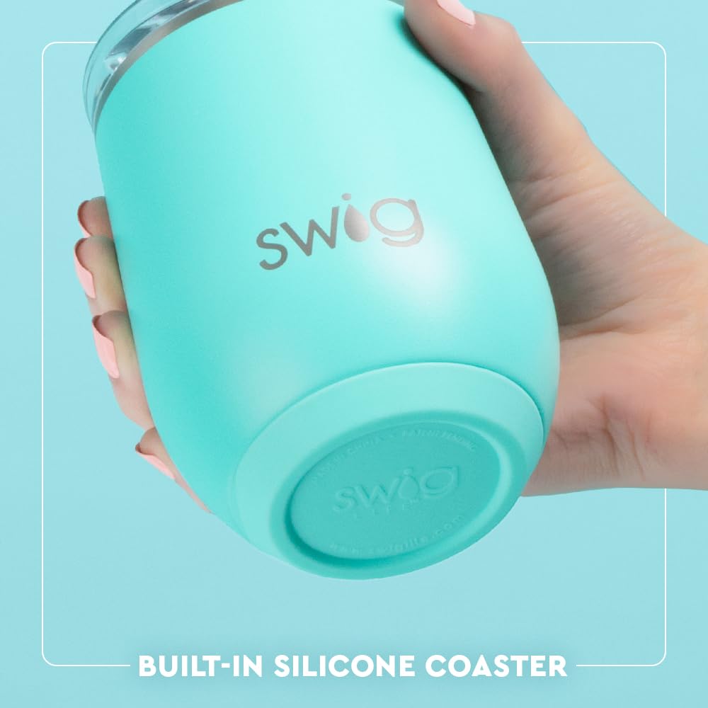 Swig Life 12oz Wine Tumbler with Lid, Stainless Steel, Dishwasher Safe, Portable, Triple Insulated Wine Tumbler (Bride to Be)
