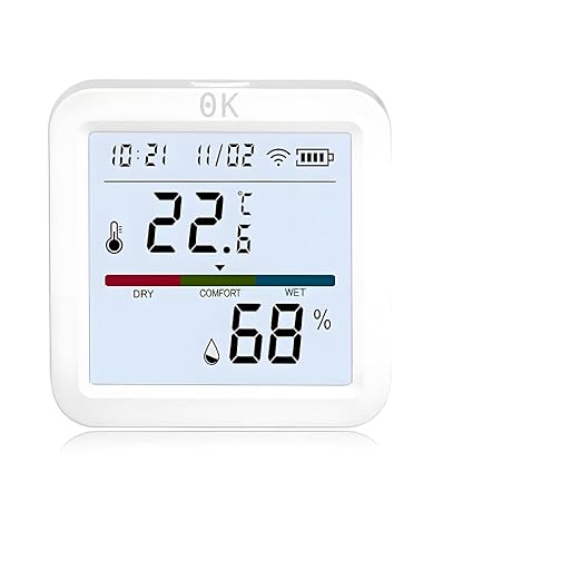 Zero Kelvin WiFi Smart Temperature & Humidity Sensor – App-Controlled Thermometer Hygrometer with Backlight & Smart Alerts