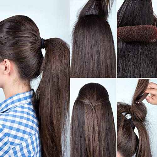 WILLBOND 14 Pcs Hair Bump Sponge Volume Hair Bases Set Bump it Accessory for Volume Insert Styling Tools up Combs Clips Sponge Bun Updo Accessories for Women DIY Hairstyles