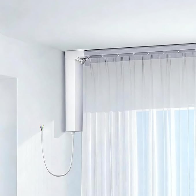 Heavy Duty Motorized Curtain Track, Pre-Assembled Automatic Curtain Opener System, Dry Contact Electric Curtains with Remote, 2.5N Smart Window Treatment Rod (5.0 meters (196.8 inches))