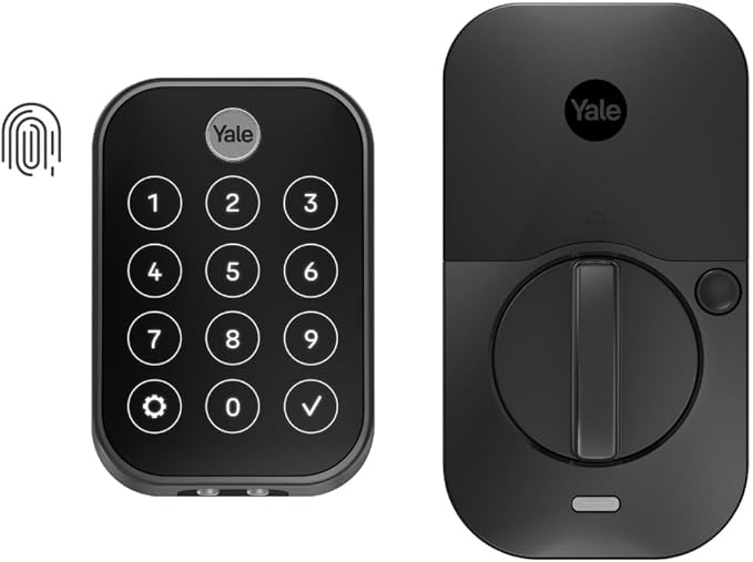 Yale Assure Lock 2 Touch Deadbolt, Black Suede Keyless Entry Door Lock with Touch Digital Keypad and Fingerprint Scanner, (No Wi-Fi), YRD450-F-BLE-BSP