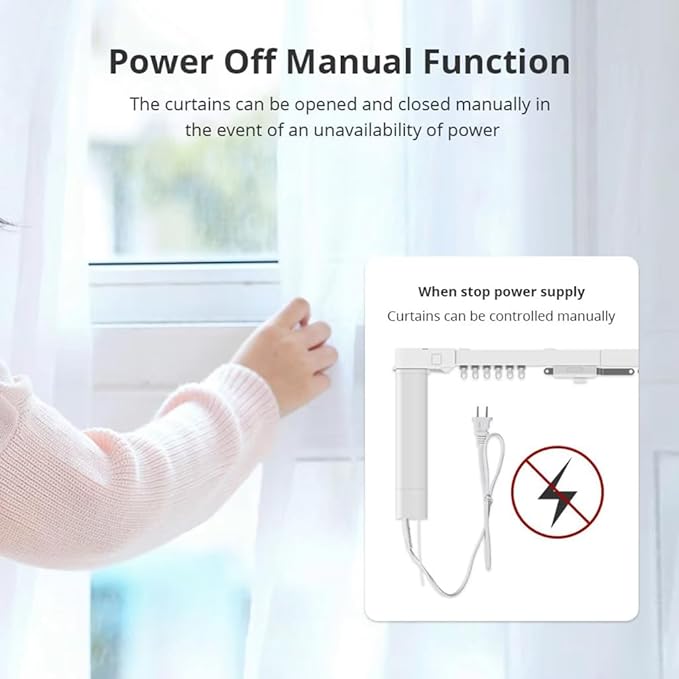 Pre-Assembled Motorized Curtain Track with Remote, 1.8N Automatic Curtain Opener System, Dry Contact Electric Curtains for Smart Home & Commercial Automation (2.0 meters (78.7 inches))
