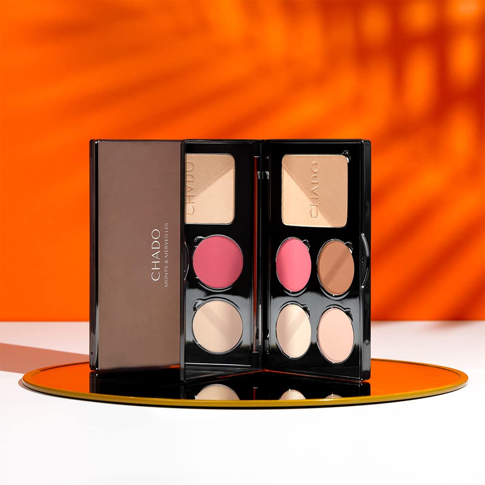 Monts & Merveilles Face Palette – Cream | Bronzer, Concealer, Contour, Blush, Setting Powder | Long Lasting | Face and Cheek Sculpting Palette | Refillable | Cruelty Free (Light to Medium Skin)