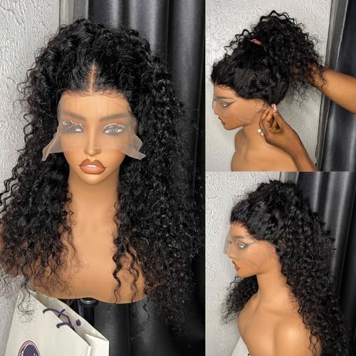 360 Lace Front Wigs Human Hair Pre Plucked Deep Wave Lace Front Wigs Human Hair Wigs for Black Women with Baby Hair Natural Hairline Deep Culy 360 Full Lace Wigs 22 Inch