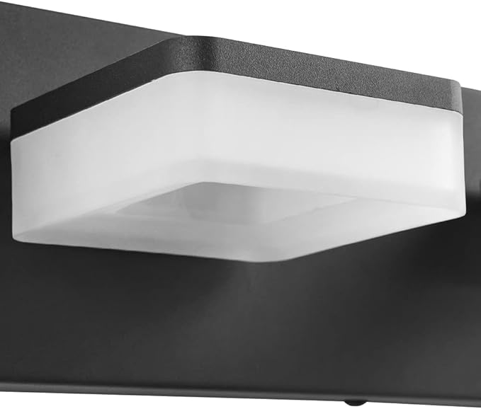 3 Colors Dimmable Black Bathroom Light Fixtures Over Mirror, LED Vanity Lights, Acrylic Stainless Steel 3 Light Bathroom Vanity Light Fixtures, Adjustable 3000K/4000K/6000K, 360° Rotate