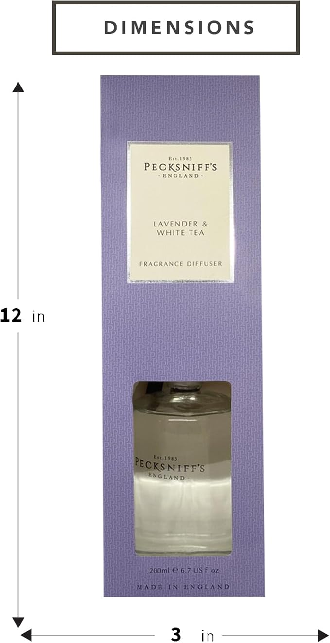 Pecksniff's Lavender & White Tea Diffuser | 200 ml/6.76 Fl Oz