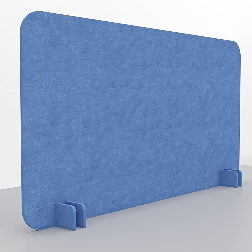 Freestanding Acoustic Desk Divider with Mount | Eco-Friendly Privacy Screen Panel | Noise Reducing Desk Partition | Tackboard Option & Easy to Install | Made from Recycled Plastic | Sky Blue - 18" X