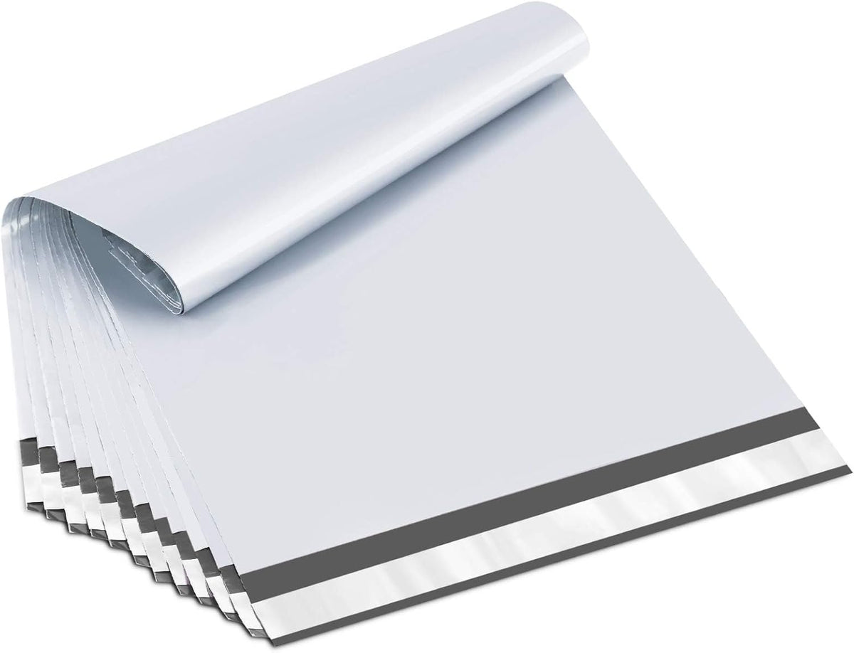 UCGOU Poly Mailers 14.5x19 Inch White 200 Pack Large Shipping Bags #7 Strong Thick Mailing Envelopes Self Sealing Adhesive Waterproof and Tear Proof Boutique Packaging Postal for Clothing