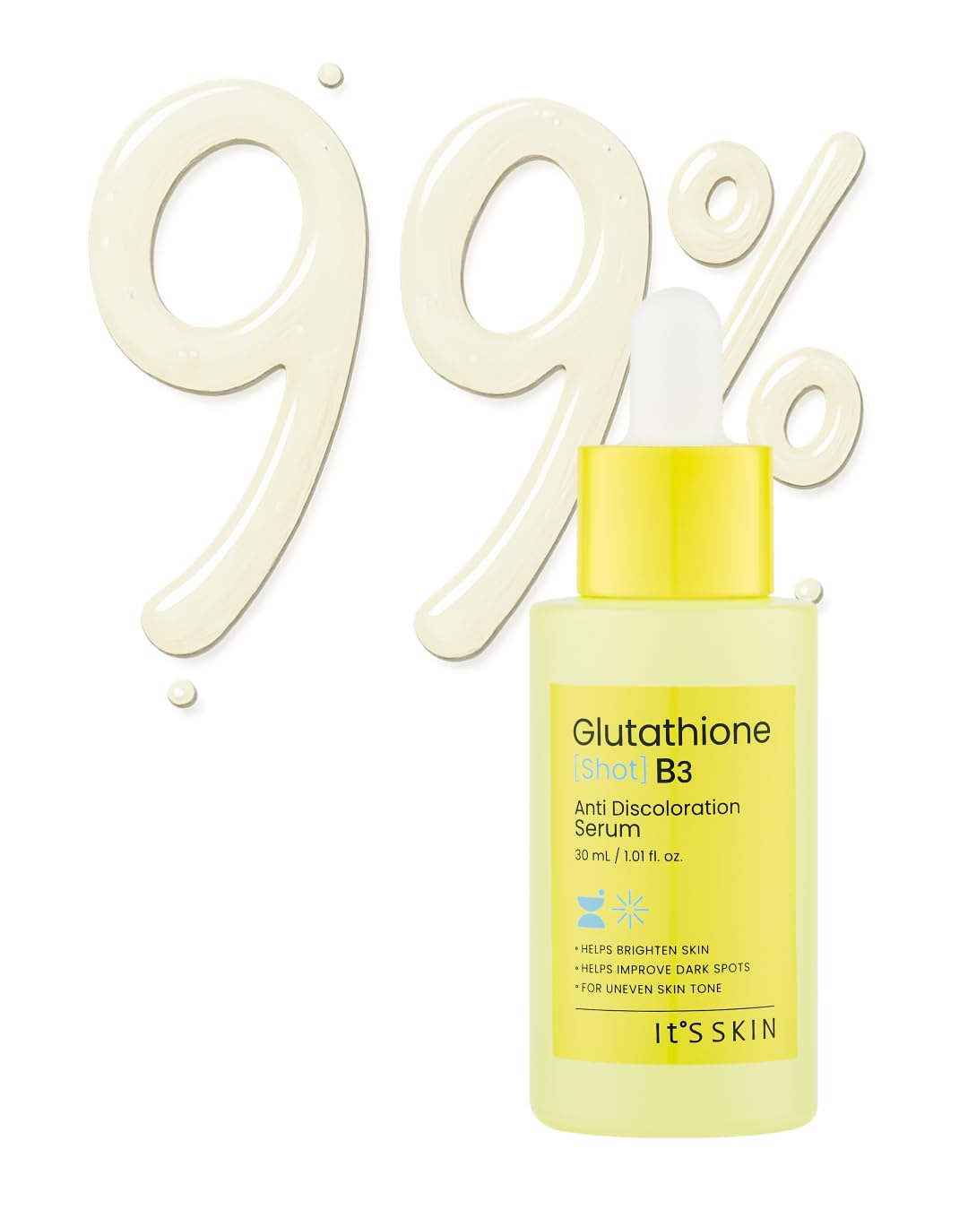 It'S SKIN Glutathione Shot B3 Serum 1.01 Fl Oz, Niacinamide Facial Serum, Dark Spot Corrector, Face Exfoliation, Hydrating Serum for Hyperpigmentation, Acne Scars, Blemish Spot, Korean Skincare