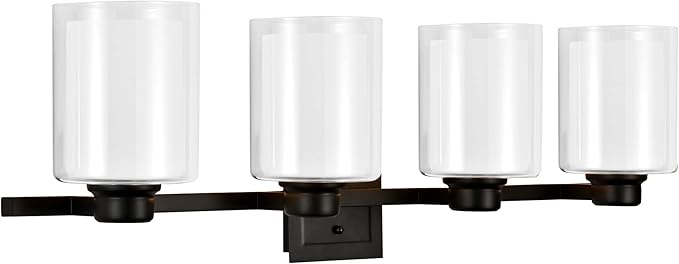 Design House 556167-BLK Oslo Vanity Light Fixture Matte Black, 4-Light