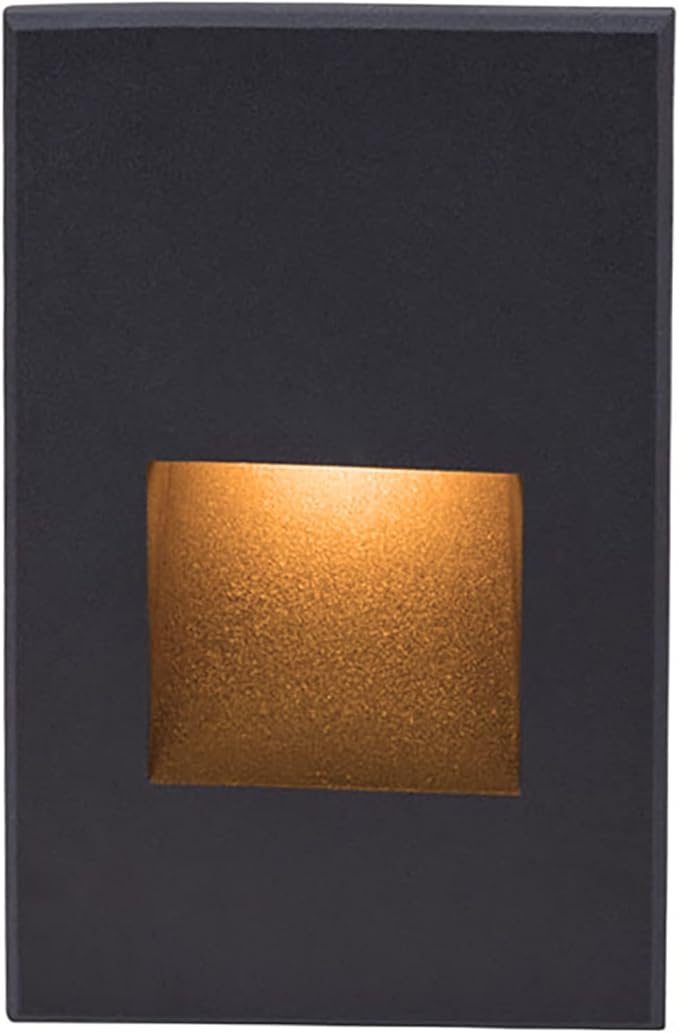 WAC Landscape Lighting, LEDme 120V LED Vertical Indoor and Outdoor Step and Wall Light Amber 1800K LED in Black