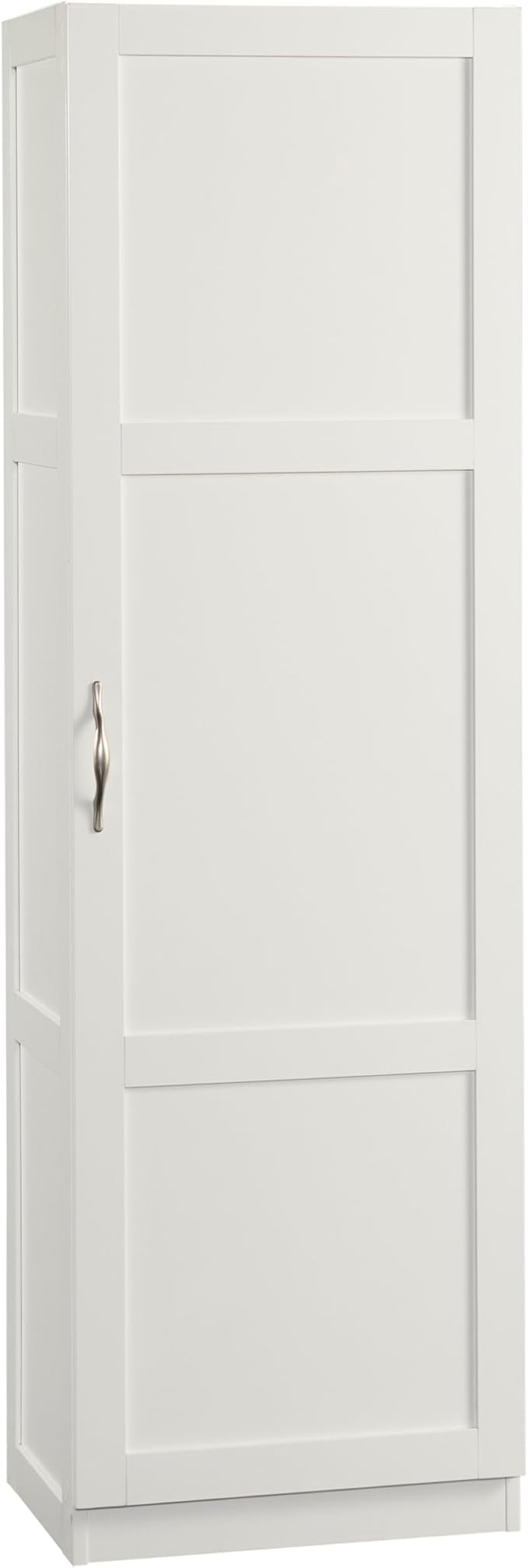 Sauder Miscellaneous Tall Storage Cabinet, Kitchen Pantry, Single Door with Adjustable Shelves, White Finish