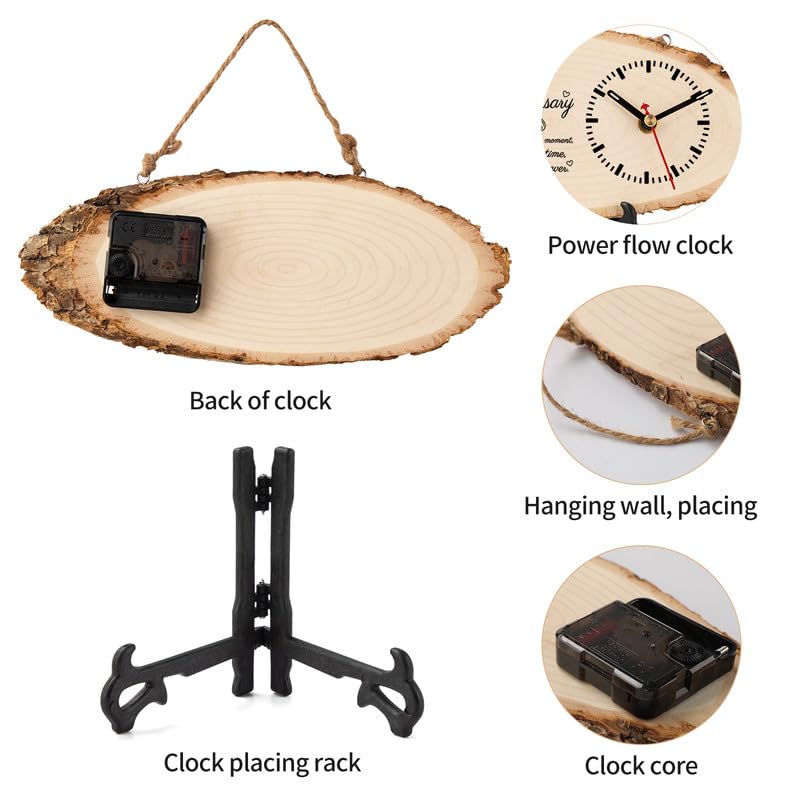 BeauGift 5 Year Anniversary Marriage Gifts for Her Him Men Women, 5th Anniversary Unique Gifts for Husband Wife, 5 Year Anniversary Wedding Gifts for Couple Wooden Clock