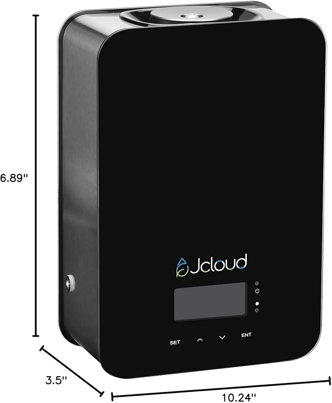 JCLOUD Upgraded Scent Air Machine for Home, Waterless Essential Oil Diffuser with Cold Air Technology, HVAC Scent Diffuser Cover Up to 2000 Sq. Ft, Hotel Scent Diffuser for Large Room, Black