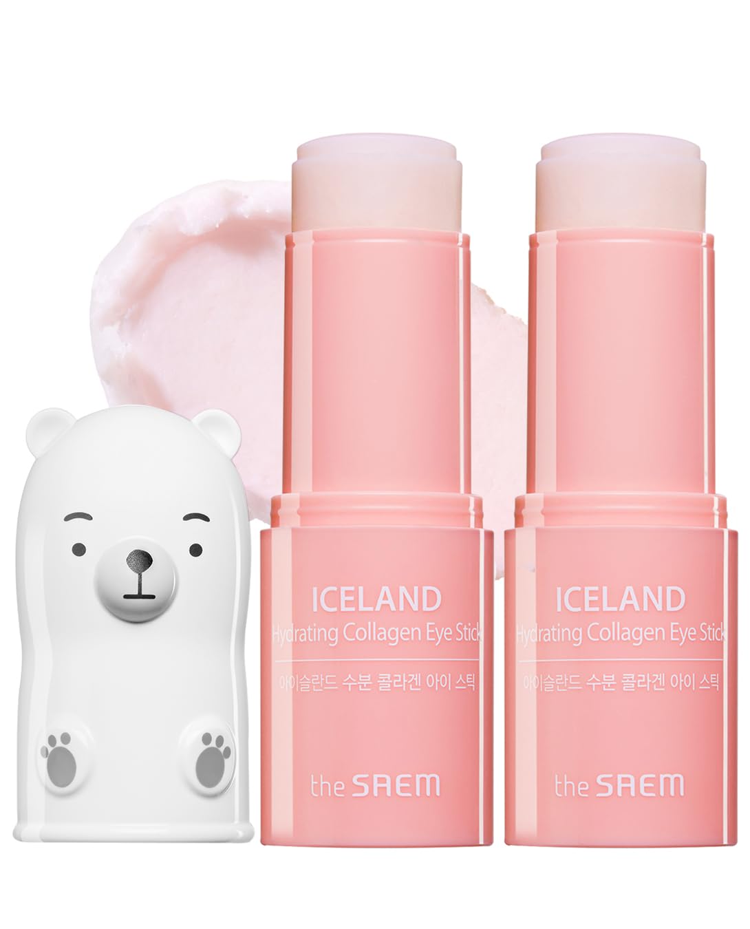 THESAEM Iceland Hydrating Collagen Eye Stick - Anti-wrinkle Moisturizing Eye Balm for Saggy Skin â Under Eye Treatment - Balm to Smooth Skin Texture - Rose Scent, 0.24oz 2 Pack