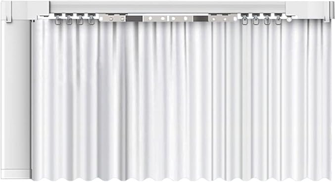 Rechargeable Motorized Curtain Tracks,Remote Control Smart Motorized Curtain Rail, Smart Curtain Opener Curtain Rod Compatible with Alexa Google Home (Zigbee Motor—7M (275.6in) Track)