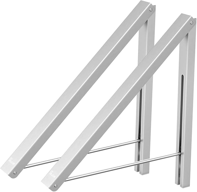 Valet Hook Drying Rack Clothes Hanger Folding Coat Racks Aluminum Home Storage Organiser Space Savers 2 Packs