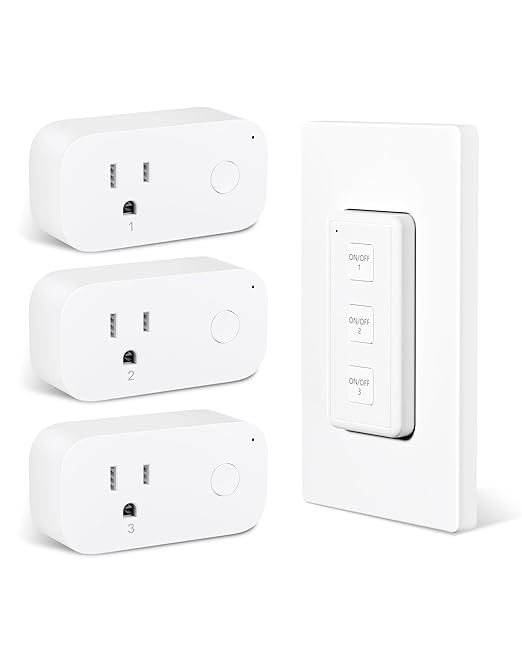 BN-LINK Wireless Remote Control Outlet Switch – 3-Outlet Kit with Magnetic Remote & Wall-Mount Holder, Remote Plugs for Lights & Appliances, Outlet Remote Control Wireless, Up to 100 ft Range