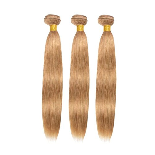 Condescension Brazilian Human Hair Bundles 16 18 20 Inch Straight 3 Bundles Human Hair 100% Unprocessed Remy Brazilian Virgin Weave Hair Honey Blonde 27 for Women