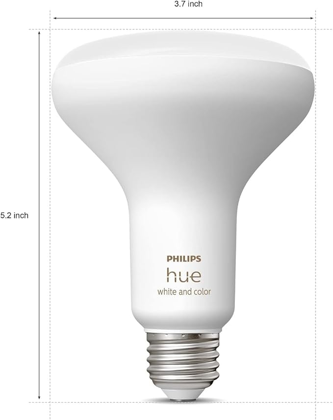 Philips Hue BR30 LED Smart Light Bulbs - Flicker-Free 85w Light Bulbs - Bluetooth Compatible, Compatible with Alexa, Google Assistant, and Apple HomeKit - E26 Base - 2 Pack