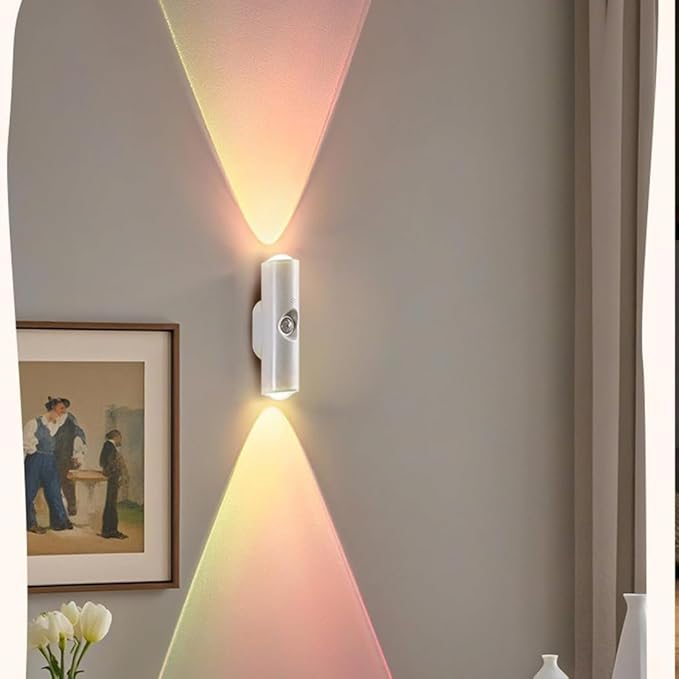 2026 New Rechargeable Smart LED Motion Sensor Ambient Light, RGB Gradient Ambient Light, Punch Free Magnetic Color Chang Motion Sensor Lights Stairs for Wardrobe, Cabinet (7 Colors*2)