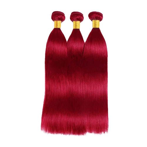 Condescension Brazilian Red Human Hair Bundles 18 20 22 Inch Straight 3 Bundles Human Hair 100% Unprocessed Remy Brazilian Virgin Weave Hair Red for Women