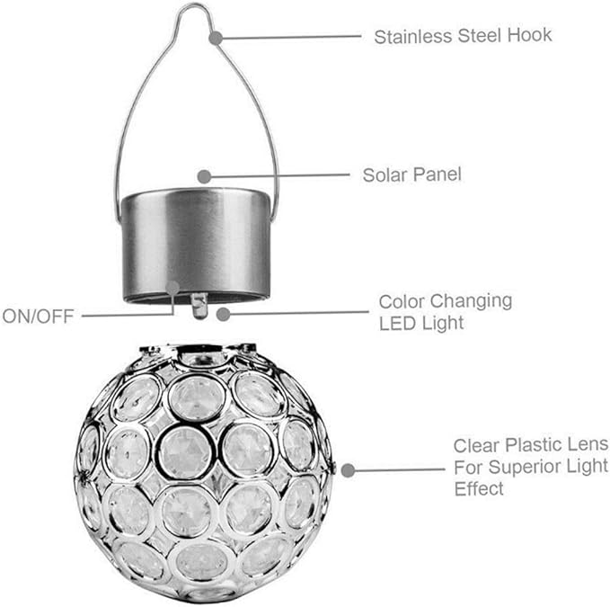 Mipcase 5pcs Solar Powered Lanterns Outdoor Decorative Hanging Lights Hanging Lamp Led Solar Garden Light Amorphous Silicon Panel