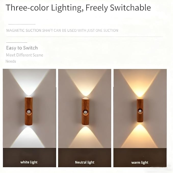 2026 New Rechargeable Smart LED Motion Sensor Ambient Light, RGB Gradient Ambient Light, Punch Free Magnetic Color Chang Motion Sensor Lights Stairs for Wardrobe, Cabinet (7 Colors*2)