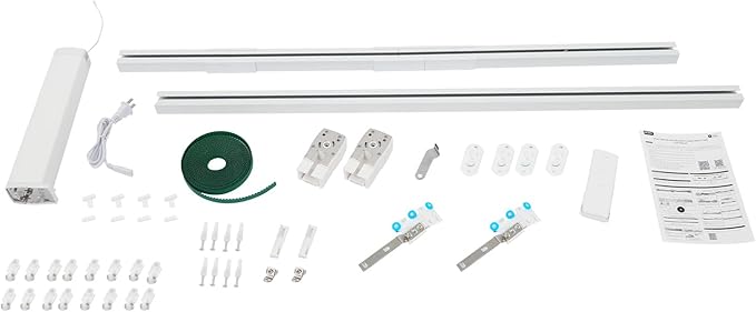 Electric Curtain Tracks, 47.2-86.6in Motorized Curtain Rod System with 3 Control Methods, Low Noise, Automatic Curtain Opener Ceiling Track for ＜2.2m/7.21ft, Load Capacity 88.18lbs