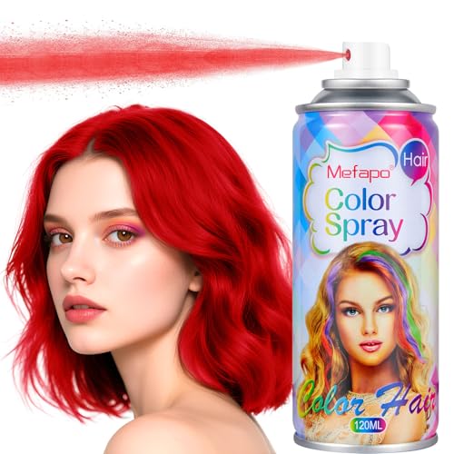 Red Hair Spray,Red Temporary Hair Color Spray for Kids Women, Washable Temporary Hair Dye, Hair Color Wax Natural Hair Strong Style Gel Cream for Party,Halloween,Cosplay(4.06oz)
