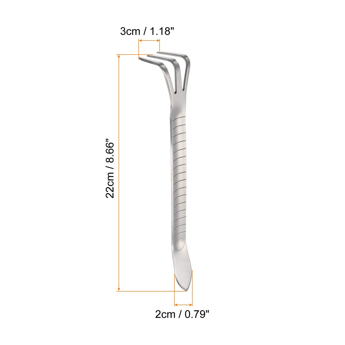PATIKIL Root Rake, Stainless Steel 3 Prong Thickened Non-Slip Handle Loosening Soil Cultivator with Spatula for Backyard Bonsai Pot Planting, Silver