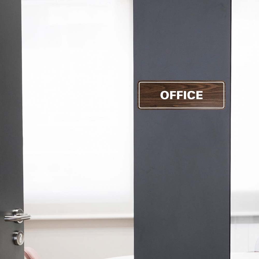 Signs ByLITA Standard Office Sign - Professional Business Signage - Easy to Install (Ivory/Dark Brown) - Large 2 Pack