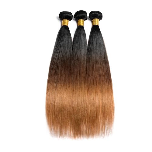 Hydtxc T1B/4/30 Straight Human Hair Bundles 18 20 22 Inch Omber Chocolate Brown 12A Raw Unprocessed Brazilian Virgin Quick Weave Hair for Black Women