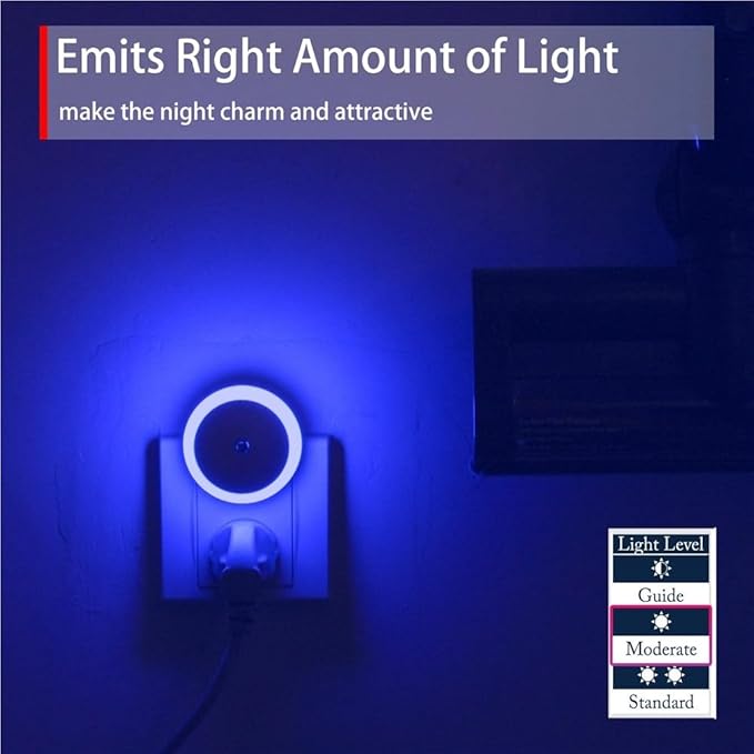 LED Night Light in Dusk to Dawn Smart Sensor Auto Dim Into Wall Night Lamp for Bathroom Hallway Kitchen Stairway Bedroom(1pc Warm White)