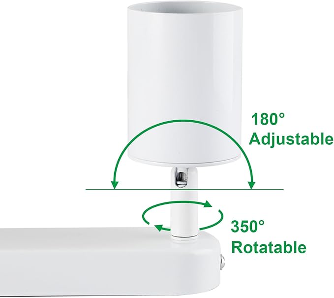 3 Way Track Lighting Kit Flexibly Rotatable Track Light Ceiling Kitchen LED Ceiling spot Light for Bedroom, Picture Wall, Hallway, Office, Bar, GU10 Socket (White-3)