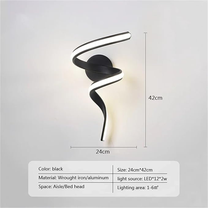 Modern Minimalist LED Wall Lamp Home Indoor Decor Wall Sconce for Living Room Bedroom Bedside Lustres Backgroud Light Decoration(Natural White,A-Black)