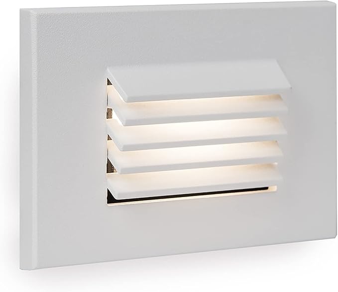 WAC Landscape Lighting, LEDme 120V LED Horizontal Louvered Indoor and Outdoor Step and Wall Light 3000K Built-in LED in White