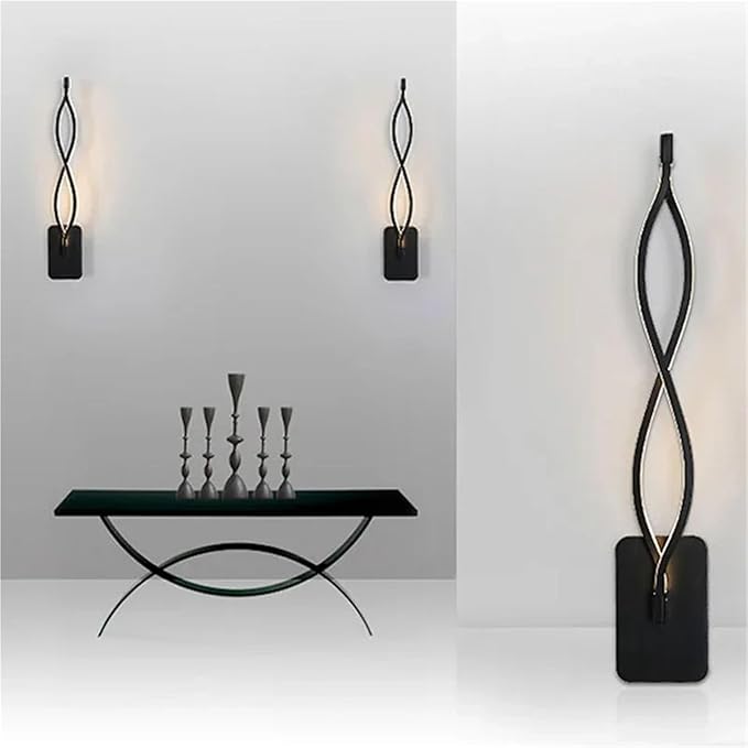 Modern Minimalist LED Wall Lamp Home Indoor Decor Wall Sconce for Living Room Bedroom Bedside Lustres Backgroud Light Decoration(Warm White,A-Black Small)
