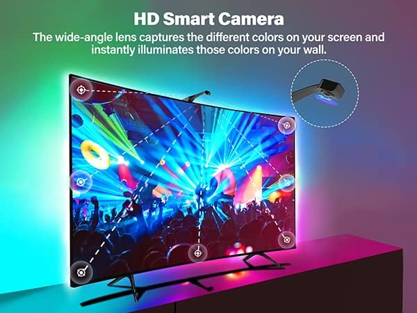 Sengled Envisual TV Led Lights(TV Sync Suppoorts Off-line), TV LED Backlights with Camera for 40-45 inch TVS, Smart Ambient WiFi RGB Lights, Works with Alexa & Google Assistant, App Control, Vision G2